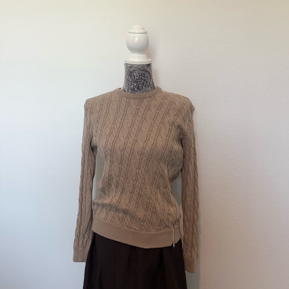 Cable Knit POLO GOLF RALPH LAUREN Tan Sweater - Picture 1 of 10